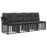 vidaXL Canapé de jardin 4 places avec accoudoir gauche 4 pc