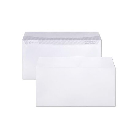 Carton de 500 enveloppes auto-adhésives blanches 11x22 cm 80g clairefontaine