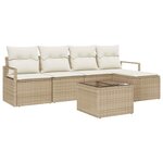 vidaXL Ensemble de canapé de jardin avec coussin 6 Pièces Beige et crème