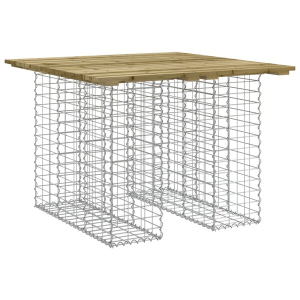 vidaXL Table de jardin Gabion Design 100x102x72 cm Bois de pin imprégné