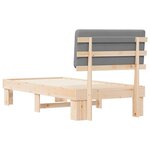 vidaXL Cadre de lit avec tête de lit rembourrée Gris clair 75 x 190 cm