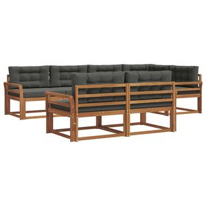 vidaXL Ensemble de canapés d'extérieur 7 Pièces Naturel et Anthracite