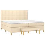 vidaXL Sommier à lattes de lit avec matelas Crème 200x200 cm Tissu