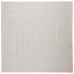 vidaXL Tapis de surface Carré HUARTE Crème 240 x 240 cm Polyester