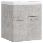 vidaXL Armoire d'évier avec lavabo intégré Gris béton Aggloméré