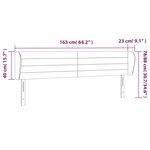 vidaXL Tête de lit avec oreilles Noir 163x23x78/88 cm Velours