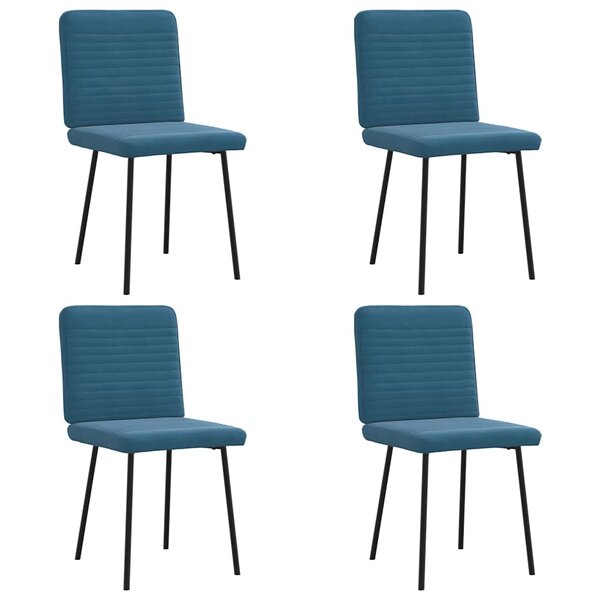 vidaXL Chaises à manger lot de 4 Bleu Velours
