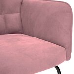 vidaXL Chaise à bascule avec repose-pied rose velours