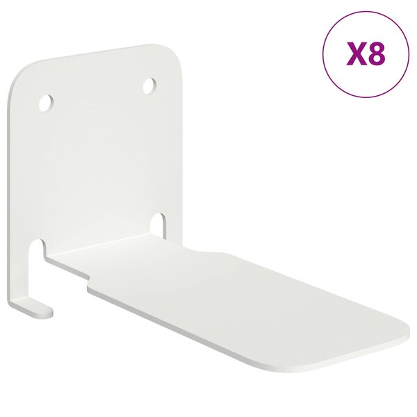 vidaXL Étagère flottante avec étagère 8 Pièces Blanc 6 x 10 8 x 6 6 cm