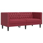vidaXL Ensemble de canapés Chesterfield 3Pièces rouge bordeaux similicuir