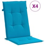 vidaXL Chaises de jardin inclinables lot de 4 et coussins bois teck