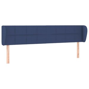 vidaXL Tête de lit avec oreilles Bleu 163x23x78/88 cm Tissu