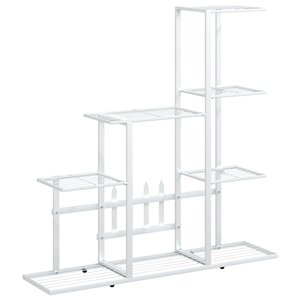 vidaXL Support pour plantes 94 5x25x88 cm Blanc Métal
