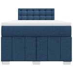 vidaXL Sommier à lattes de lit avec matelas bleu 120x190 cm tissu