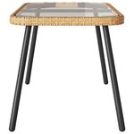 vidaXL Table basse Marron  Noir 90 x 45 x 42 cm Rattan en Poly  verre