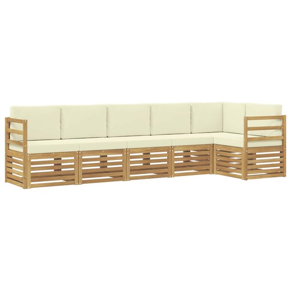 vidaXL Ensemble de canapés d'extérieur 6 pc Blanc et crème Polyester