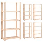 vidaXL Étagères de rangement à 5 niveaux 5 Pièces 80x38x170 cm Pin 250 kg