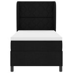 Lit à sommier tapissier avec matelas noir 90x200 cm en tissu