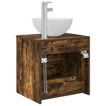 vidaXL Meuble lavabo mural Chêne fumé 49 5 x 35 x 63 cm