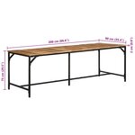 vidaXL Table à manger 220x90x75 cm bois de manguier massif brut