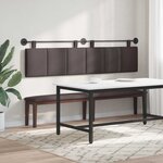 vidaXL Tête de lit suspendue Marron foncé Tissu