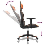 vidaXL Chaise de jeu Noir et orange Similicuir