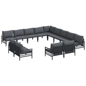 vidaXL Ensemble de canapé de jardin Anthracite Acier