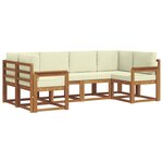 vidaXL Ensemble de canapés d'extérieur 6 pc Naturel et Crème