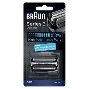 Braun piece de rechange 32b noire pour rasoir - compatible avec les rasoirs series 3