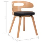 vidaXL Chaises à manger lot de 2 noir bois courbé et similicuir
