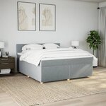 vidaXL Sommier à lattes de lit avec matelas Gris clair 180x200cm Tissu