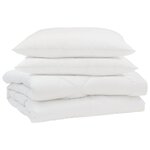 vidaXL Couette d'été avec oreiller 3 pièces Blanc Microfibre