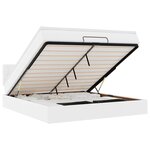 vidaXL Lit ottoman avec matelas & LED blanc pur 160x200cm similicuir