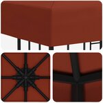 vidaXL Pavillon 3 x 3 m Terre cuite Polyester et Acier 190 gsm