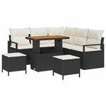 vidaXL Ensemble de canapé de jardin 8 Pièces Noir  Crème 90 x 55 x 71 cm
