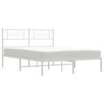 vidaXL Cadre de lit métal sans matelas et tête de lit blanc 140x190 cm