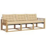 vidaXL Ensemble de canapés d'extérieur 3 pc Blanc et Beige