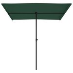 vidaXL Parasol de jardin avec mât en aluminium 2x1 5 m Vert