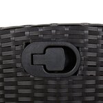 vidaXL Chaise inclinable de jardin et repose-pied noir résine tressée