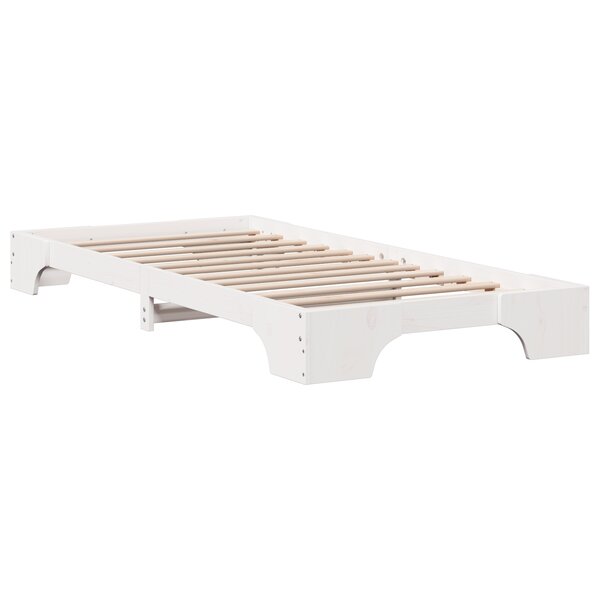vidaXL Cadre de lit Blanc Bois de pin massif Simple Design minimaliste