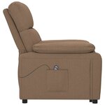 vidaXL Fauteuil inclinable électrique Marron Tissu