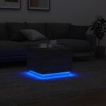 vidaXL Table basse avec lumières LED sonoma gris 50x50x40 cm