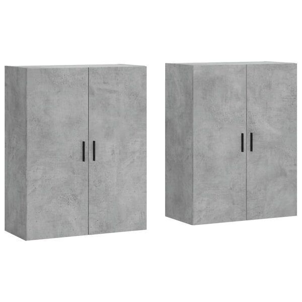 vidaXL Armoires murales 2 Pièces gris béton 69 5x34x90 cm