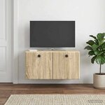 vidaXL Meuble TV mural 59 5 x 31 x 30 cm Chêne Sonoma