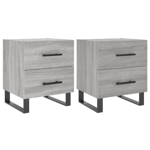vidaXL Tables de chevet 2 Pièces sonoma gris 40x35x47 5 cm