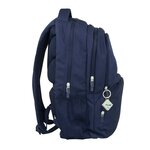 Sac à dos scolaire Milan Serie 1918 25L - 3 poches avant + 2 poches latérales - Poignées réglables et rembourrées - Taille 46 5x30x17cm - Couleur Bleu foncé