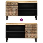 vidaXL Meuble TV noir 80x33 5x46 cm bois massif manguier brut