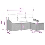 vidaXL Ensemble de canapé de jardin avec coussin 4 Pièces Gris et marine