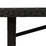 vidaXL Table de jardin dessus en verre noir 190x80x74cm résine tressée