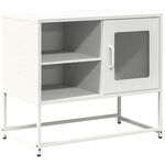 vidaXL Meuble TV blanc 68x39x60 5 cm acier